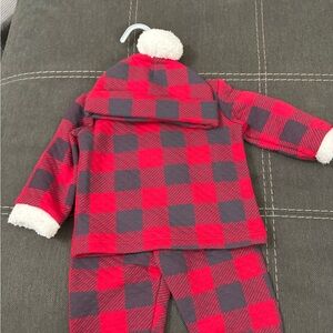 Cozy Checkered 3 pc Set in Red and Black